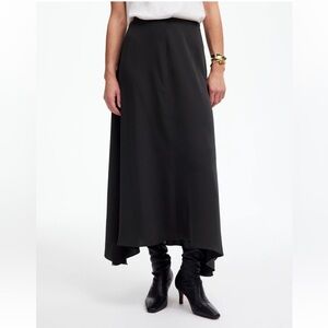 Madewell Asymmetric Midi Skirt Size 2 in True Black NEW NT389 $118